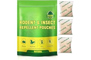 ZEKRIO Powerful Mouse and Squirrel Repellent 3 Pouches, Strong Peppermint Oil Repellent for Mice Indoor/Outdoor, Natural Mouse Deterrent for House, Garden, Car, RV, Basement, Garage, Patio
