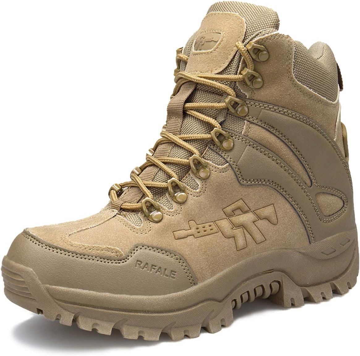 SINOES Shoes Work Utility Footwear Military Tactical Men,Mens Army Outdoor Sports Camping Hiking Work Combat Lace Up Breathable High Top Side Zipper Desert Leather Shoe Boots