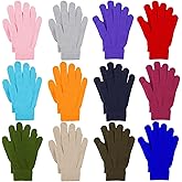 Cooraby 12 Pairs Winter Knitted Magic Gloves Stretchy Full Fingers Gloves for Men, Women or Teens