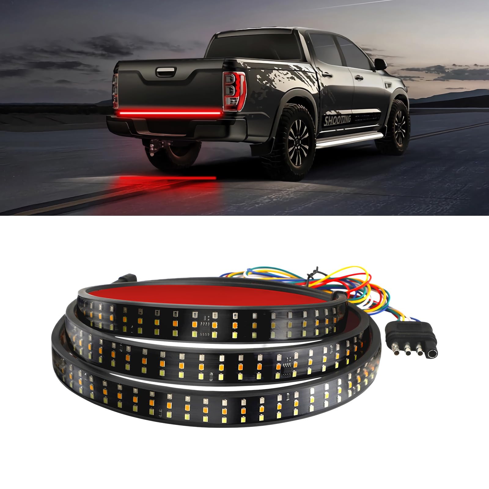 Photo 1 of 1797 Tailgate Light Bar 60 Inch LED Brake Light Strip for Truck Bed Turn Signal Reverse fit Car Pickup Trucks Exterior Rear Accessories 12V Waterproof
