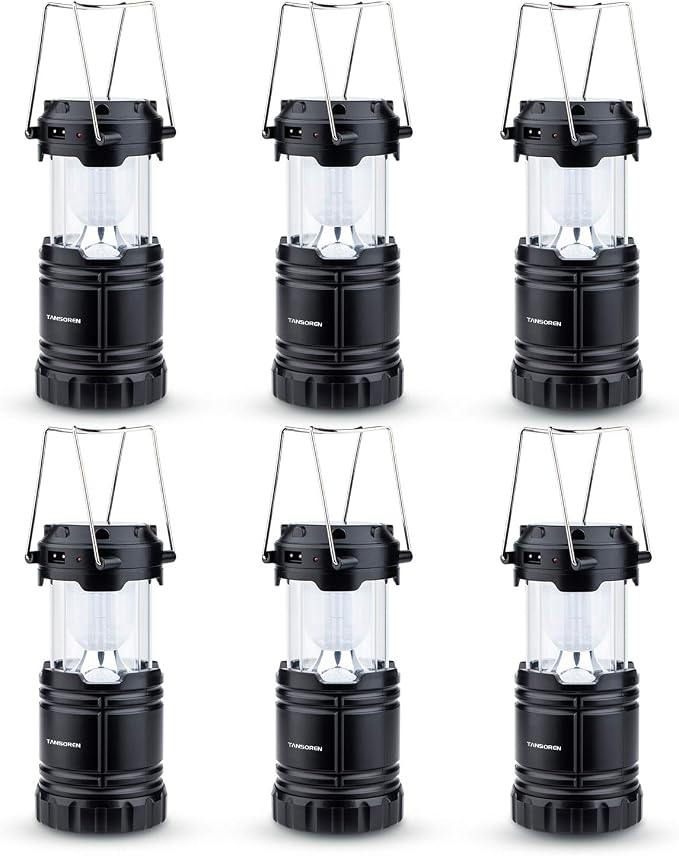 TANSOREN 360° LED Bulb Cover Camping Lantern Flashlight, Solar USB