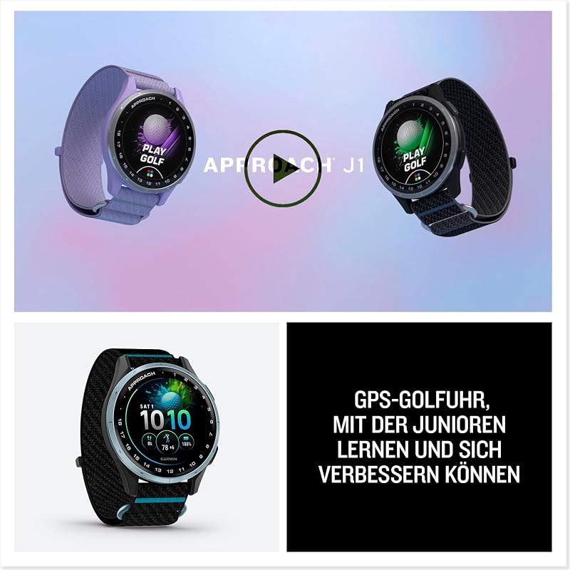Approach J1, 43 mm, GPS-Golfuhr für Kinder, Schwarz