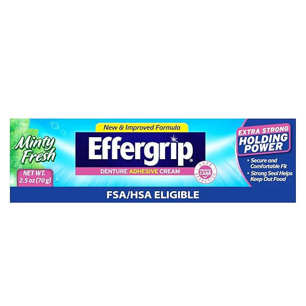 EFFERGRIP DENTURE ADHESIVE CREAM, MINTY FRESH, 2.5 OZ,...