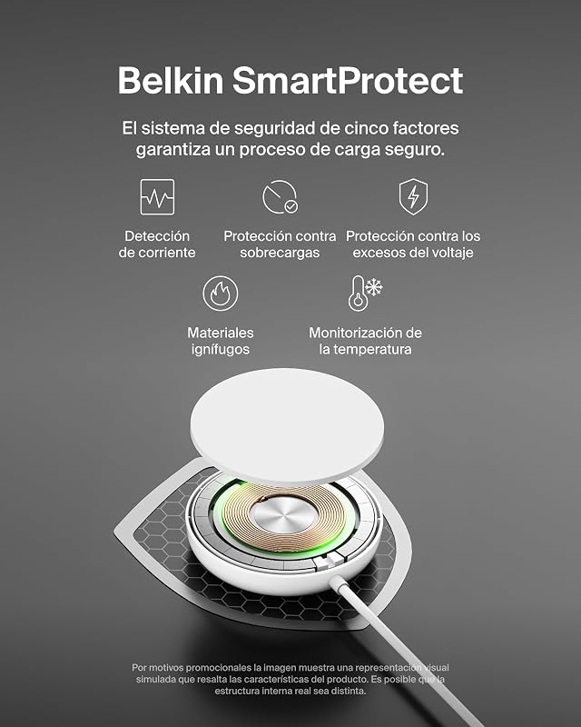 Carregador sem fio compatível com MagSafe, Base de carregamento magnética de 15W, certificação Qi2, iPhone 17, Air, Samsung Galaxy S25, Pixelsnap e AirPods - Sem fonte de alimentação - Branco
