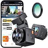 Vantrue E1 Pro 4K Mini Dash Cam Front, STARVIS 2 PlatePix HDR Night Vision Car Camera, Built-in 5G WiFi GPS, 1.54'' IPS Screen, Voice Control, 24/7 Buffered Parking Mode, Support 1TB Max