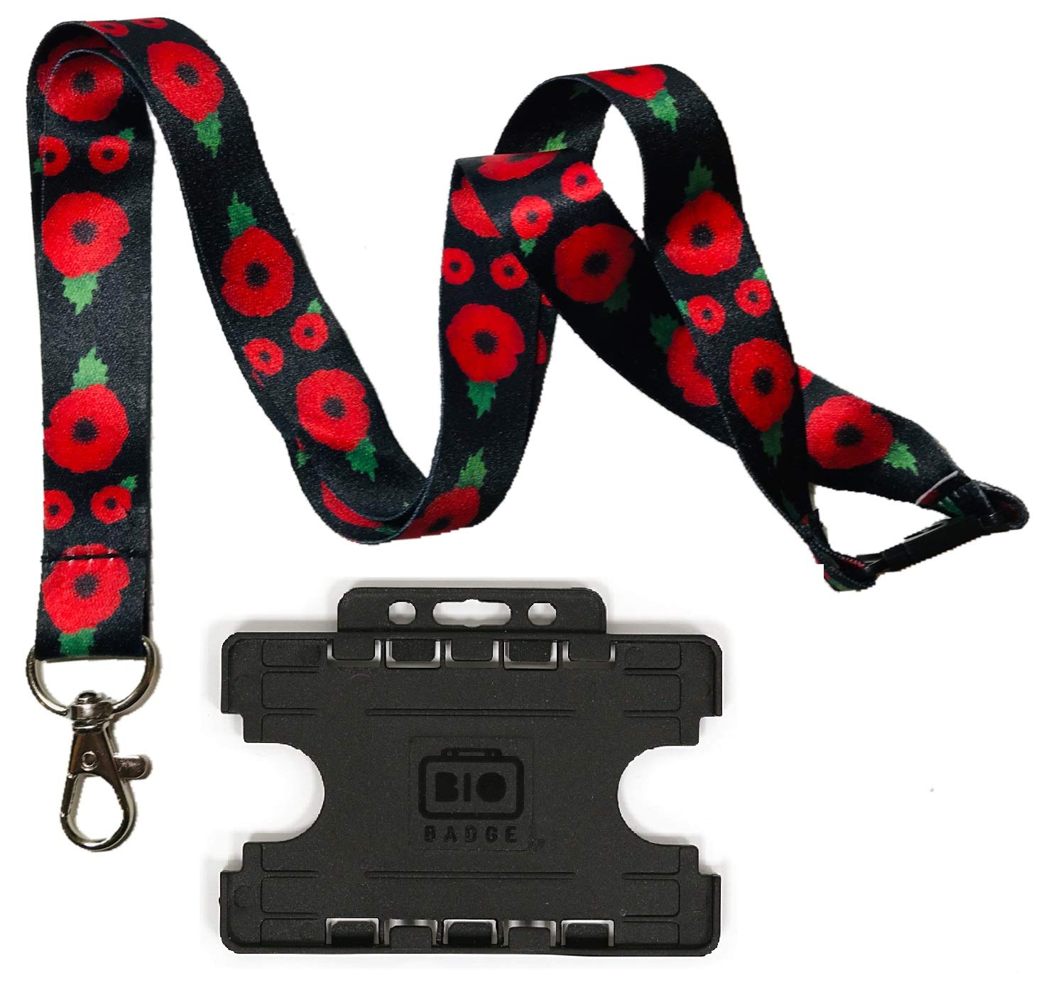Poppy Lanyard with Double Sided ID Card Holder