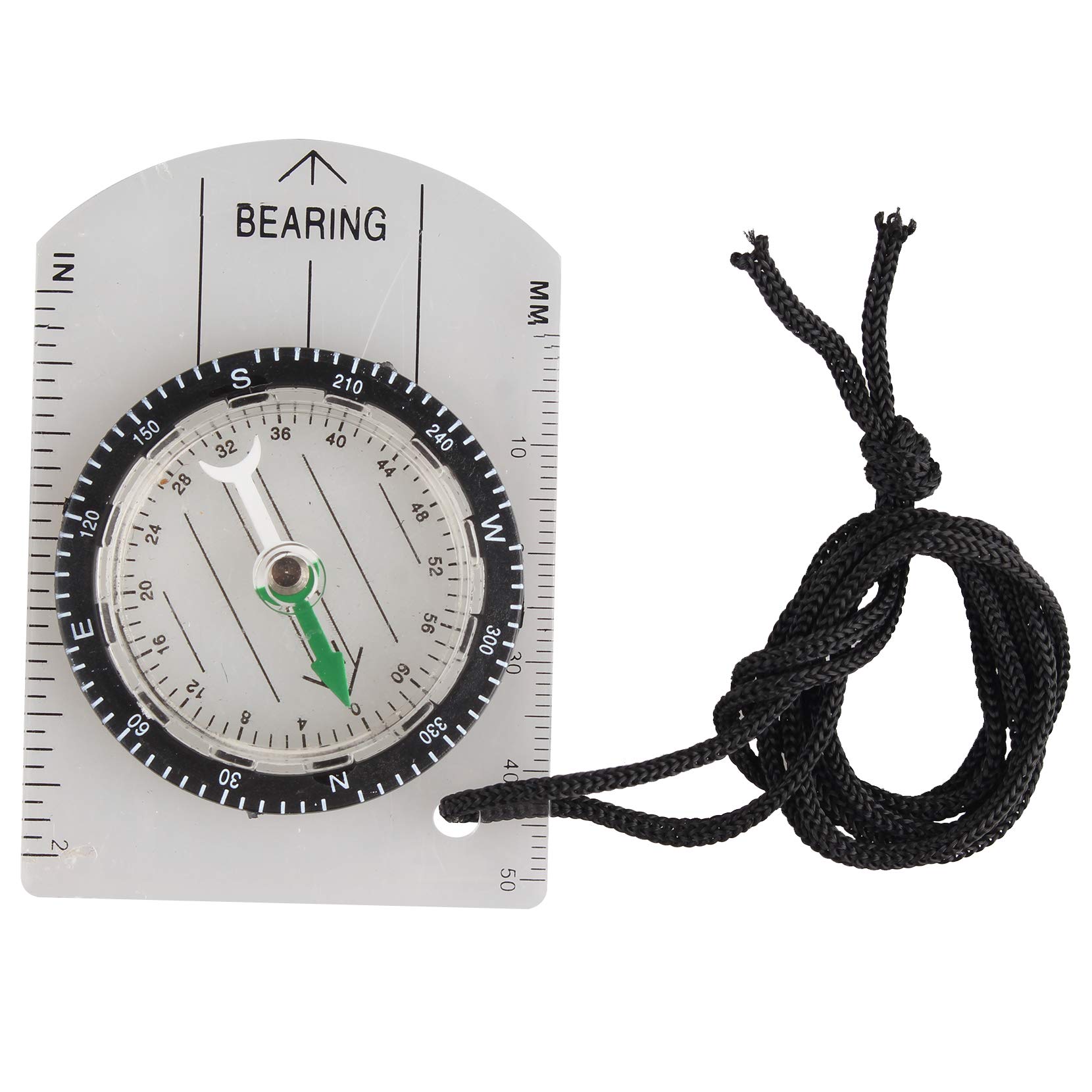 Jopto Scout Military Compass Liquid Filled Adjustable Declination Magnetic Heading Map Ruler Keychain for Navigation Orienteering Outdoor Camping and Survival Mountaineering Hiking Essential