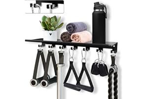 SAHANS Floating Shelf Organizer Compatible with Tonal Accessories Home Gym Weight wall Storage Equipment Hanger Metal Rack Holder Wall Mount with Hooks T-Lock Adapters Bracket Hanger Workout (Floating Shelf)