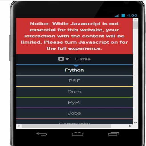Python For for Android