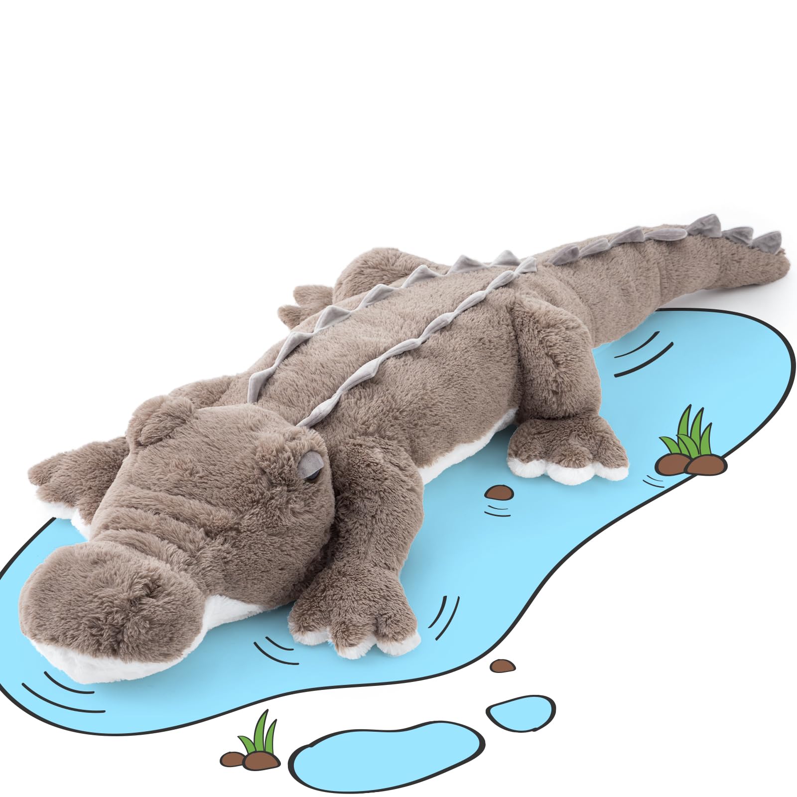 MorisMos 170cm lang riesen Krokodil Kuscheltier XXL, weich groß Aligator Stofftier Plüschtier,Plüsch Crokdil Spielzeug Kissen, crocodileteddy Geschenk Kinder Mädchen Baby