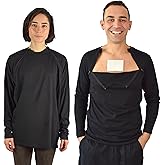 Inspired Comforts Men’s/Unisex Chemo Port Access Shirt with Dual Chest Zips | Full Sleeve | 100% Cotton