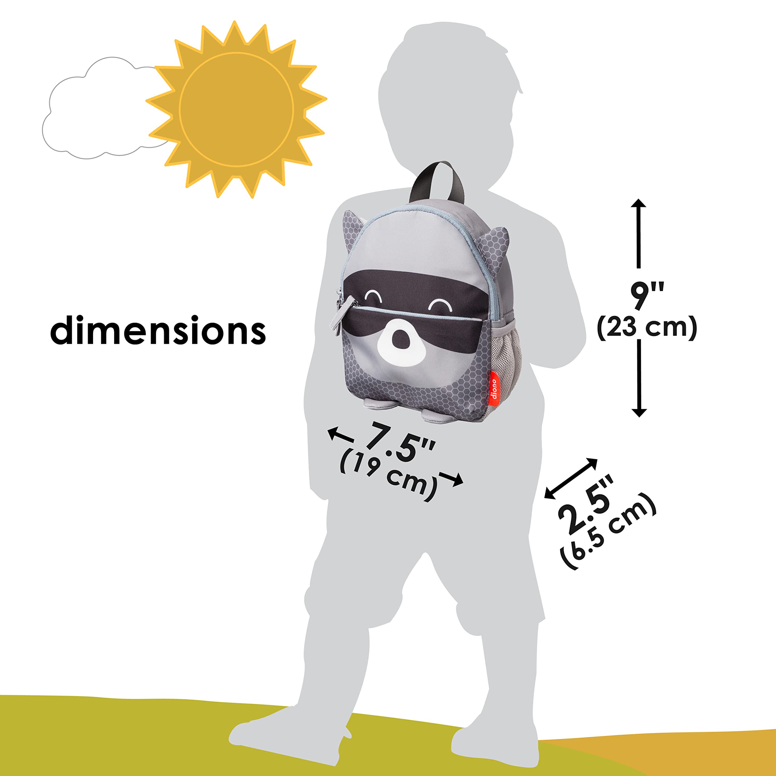 Diono Unisex Baby Safety Rein and Backpack, Gray, 1 Count (Pack of 1)
