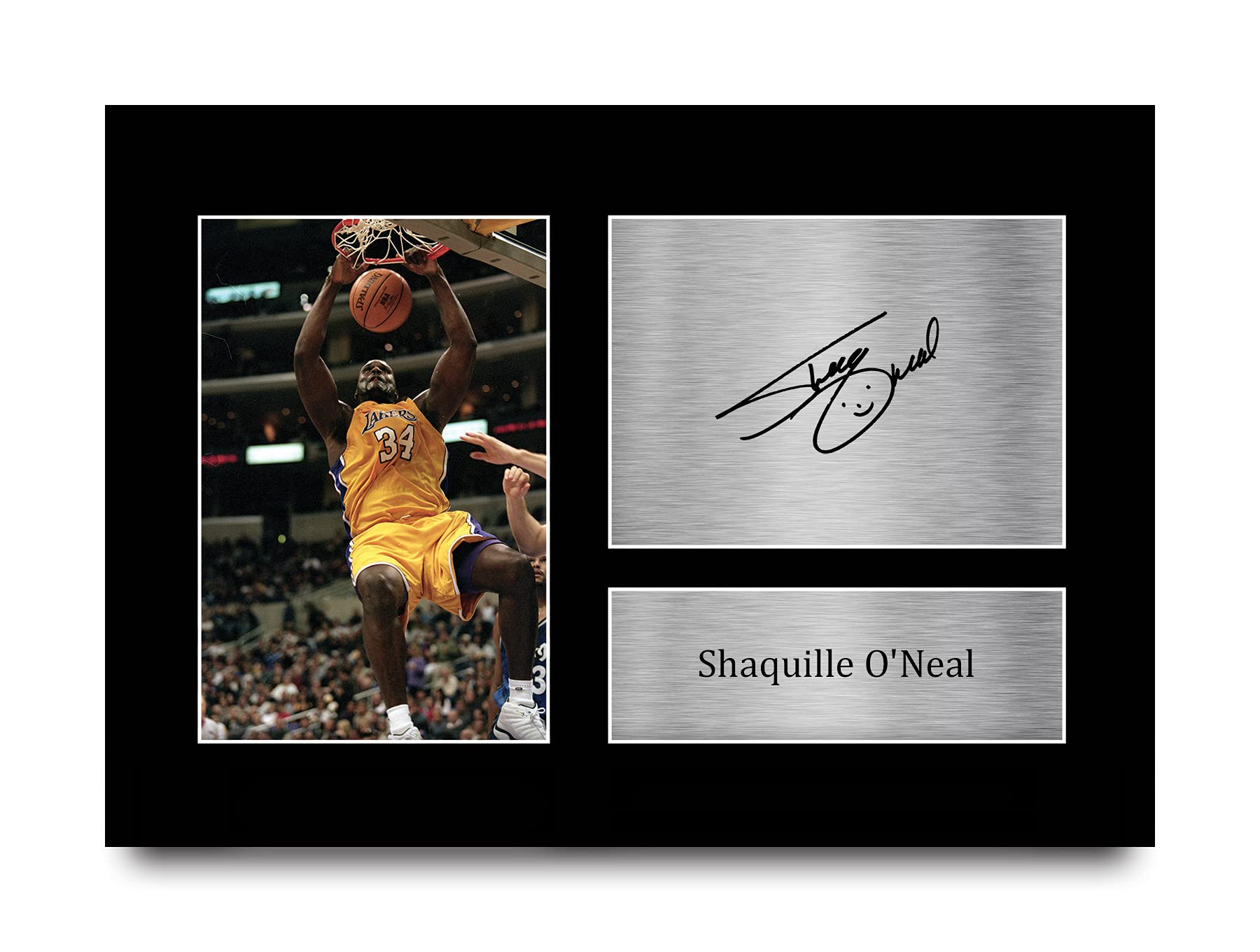 HWC Trading A4 Shaquille O'Neal LA Lakers Gifts Printed Signed Autograph Picture for Basketball Memorabilia Fans