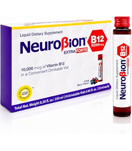 amazon b12 injection Neurobion Forte Vitamin Methylcobalamin B6 B2 Niacin Liquid Shots Daily Energy & Nervous System Support Complex Easy Oral Drinkable10 Vials : Health & Household Pack Size:Single B12 for Hangover: The amino-1mq