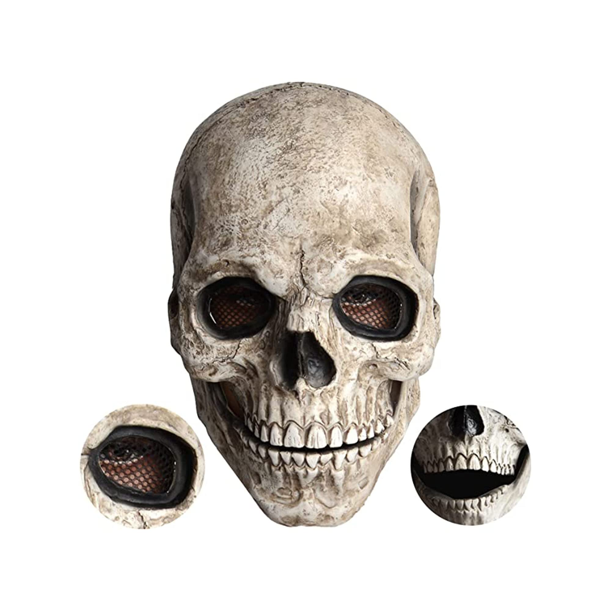 MZSX Skull Mask Latex Human Realistic Full Head Fancy Dress Halloween Costume Party, Unicorn Animal for Cosplay Masquerade, Steampunk Gothic Cosplay Retro Leather Bird, 30*22cm