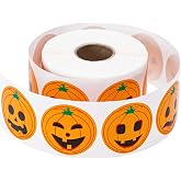 TORINALITAL 750 PCS Halloween Pumpkin Stickers for Kids | Adorable Sticky Round Circle Face Stickers for Halloween Gatherings Decorations