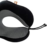 Makimoo Memory Foam Travel Pillow Neck Support 360 Comfort Black view 4