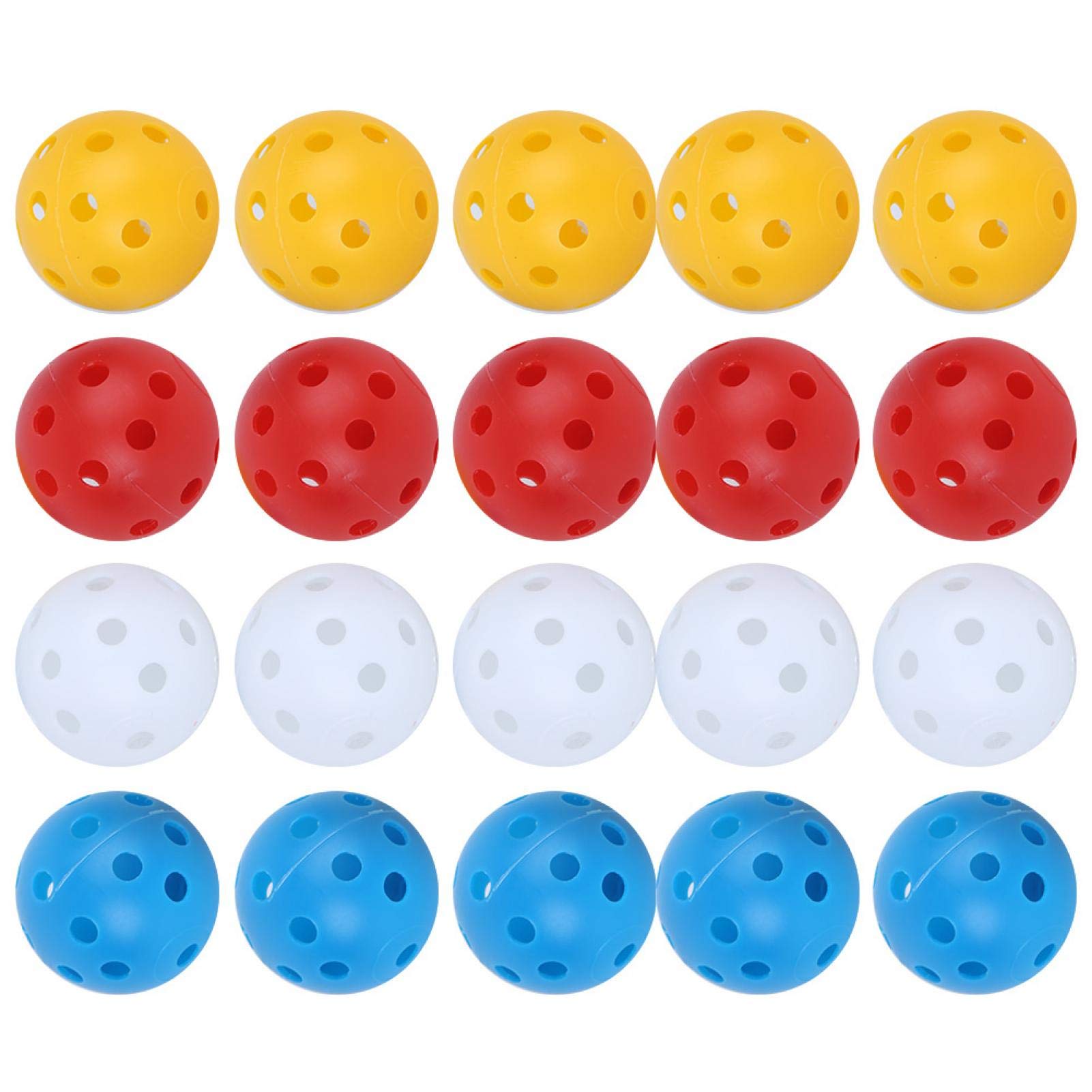 EVTSCAN Practice Golf Balls,20Pcs Mixed Color 40mm Hollow Plastic Golf Training Balls Airflow Golf Balls for Swing Practice
