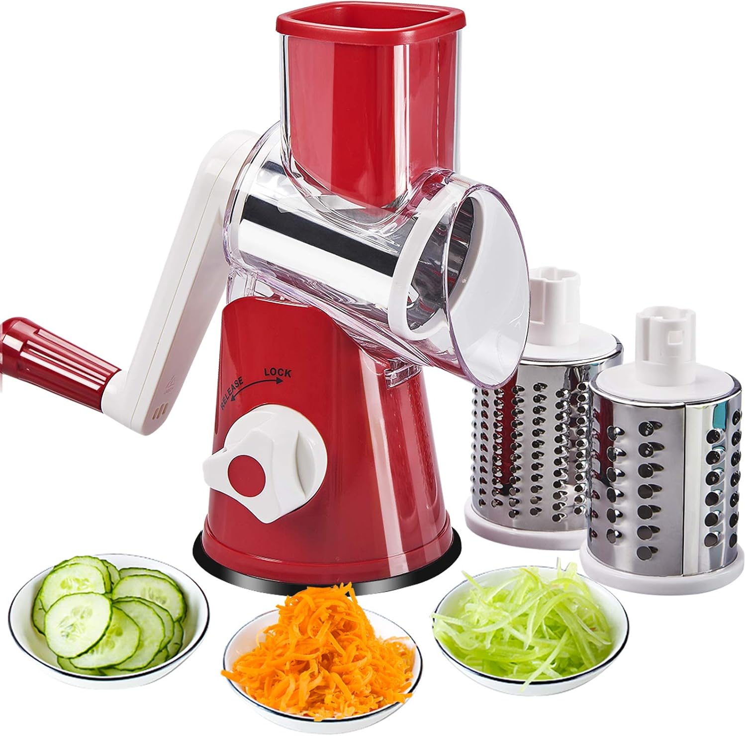 FAVIA Handheld Rotary Slicers for Vegetables Cheese Grater Shredder