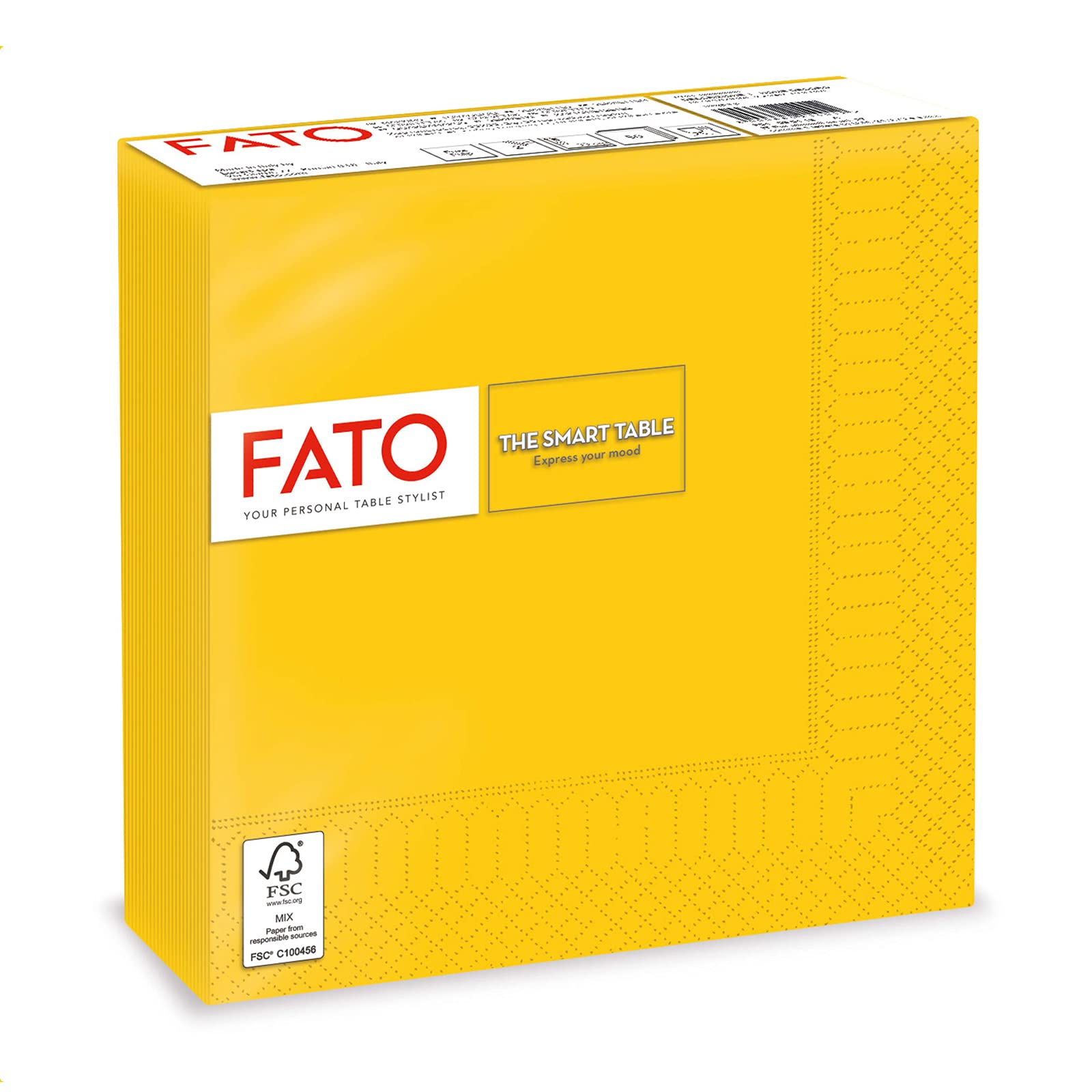 FATO Paper Napkins 2 Ply Yellow, 50 Pieces, 33 x 33 cm, Units