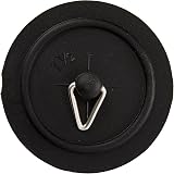 Merriway BH04749 Basin Plug 38mm Black with 300mm Chrome Chain & Stay view 1
