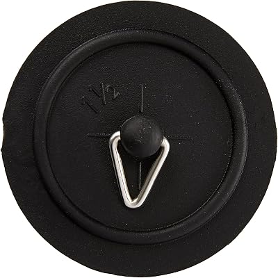 Merriway BH04749 Basin Plug 38mm Black with 300mm Chrome Chain & Stay