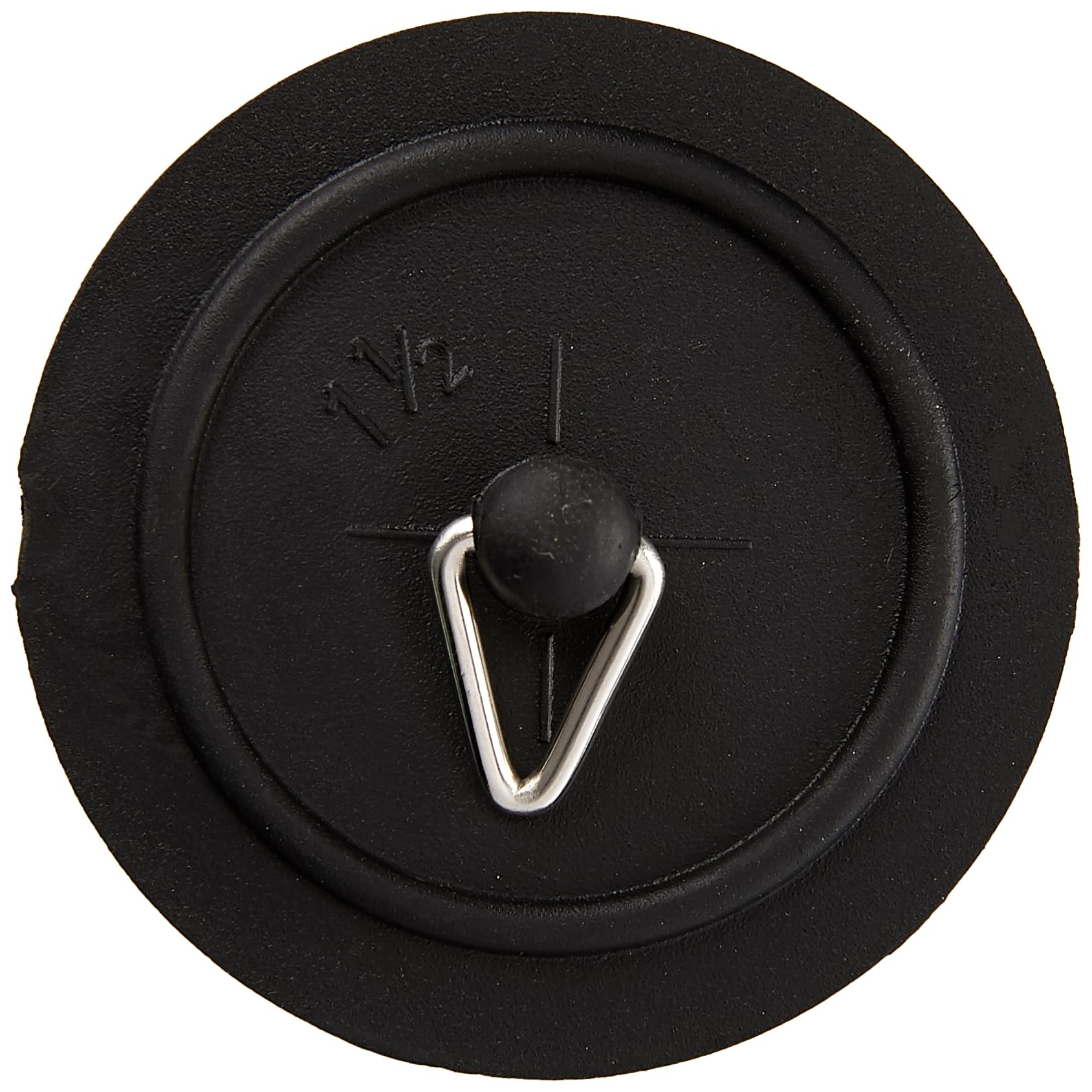 Merriway BH04749 38mm (1.1/2 inch) Basin Plug with 300mm (12 inch) Chrome Plated Chain and Stay - Black