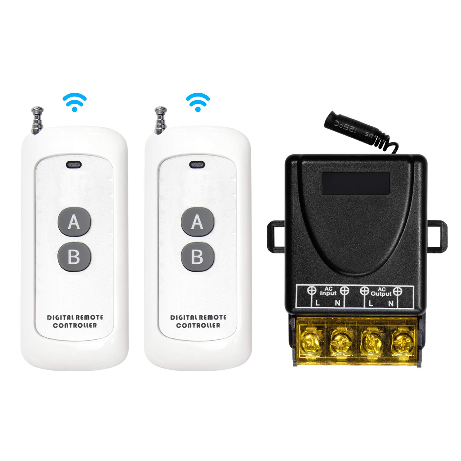 QIACHIP 433Mhz Wireless Remote Control Radio Control Light Switch AC 240V/220V 30A Relay Receiver for Water Pump Household Appliances Farm irrigation and Electrical Equipment