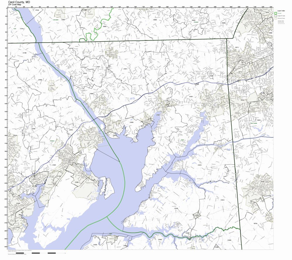 Cecil County Zip Code Map Amazon.com: Cecil County, Maryland Md Código Postal No Mapa Laminado:  Productos De Oficina