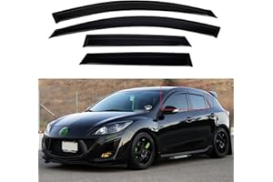 AceRide Window Visors for 2010-2013 Mazda 3 Hatchback，Rain Guards Sun Shields Window Deflector，Tape-On Style，4PCS