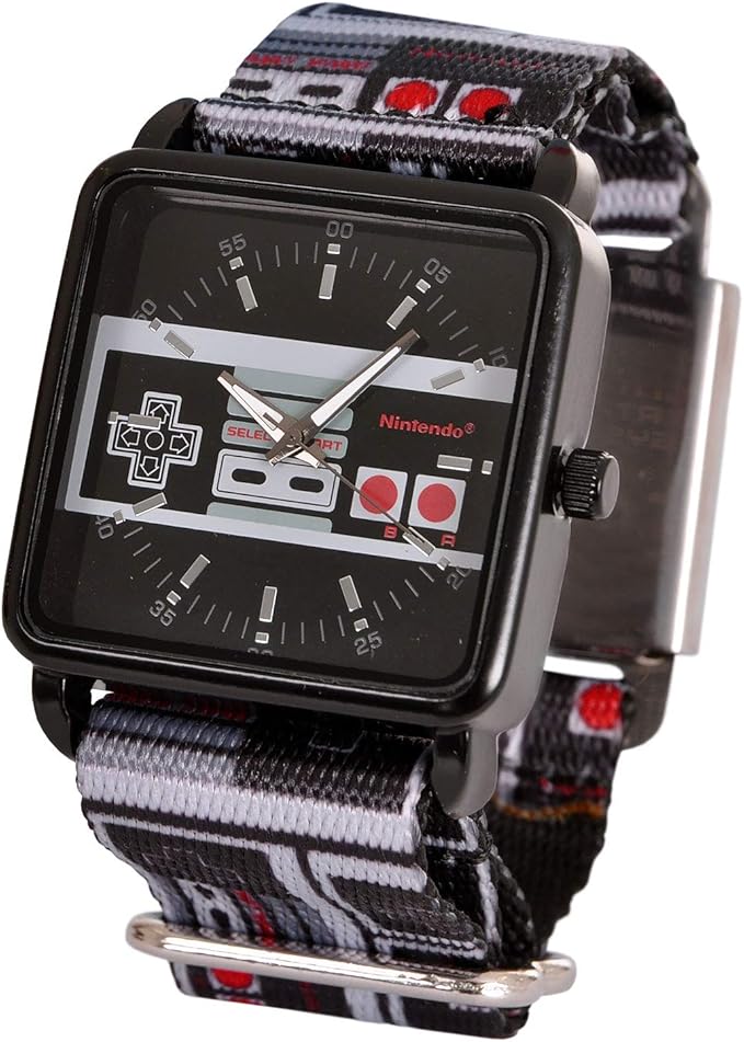 Nintendo Wrist Watch NES Controller with Textile Strap Analog Black