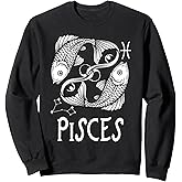 Pisces Zodiac Sign Astrology Horoscope Birthday Vintage Sweatshirt