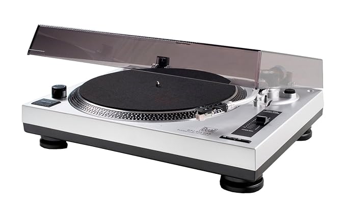 Dual DTJ 301 USB DJ-Plattenspieler (33/45 U/min, Pitch-Control, Magnet-Tonabnehmer-System, Nadelbeleuchtung, USB) silber