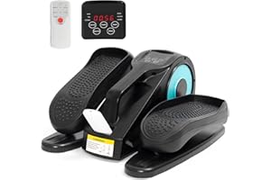 KWEETLE Under Desk Elliptical Machine, Elliptical Exercise Machine with Remote Control, Portable Ellipse Machine Supports Auto & Manual Mode, Leg Exerciser for Seniors Adults Teens