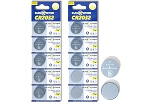 Blinkspower CR2032 Lithium 3V Coin Battery, 10 Pack 2032 Battery, Child-Safe & Longest Lasting for AirTag, Car Remote Key