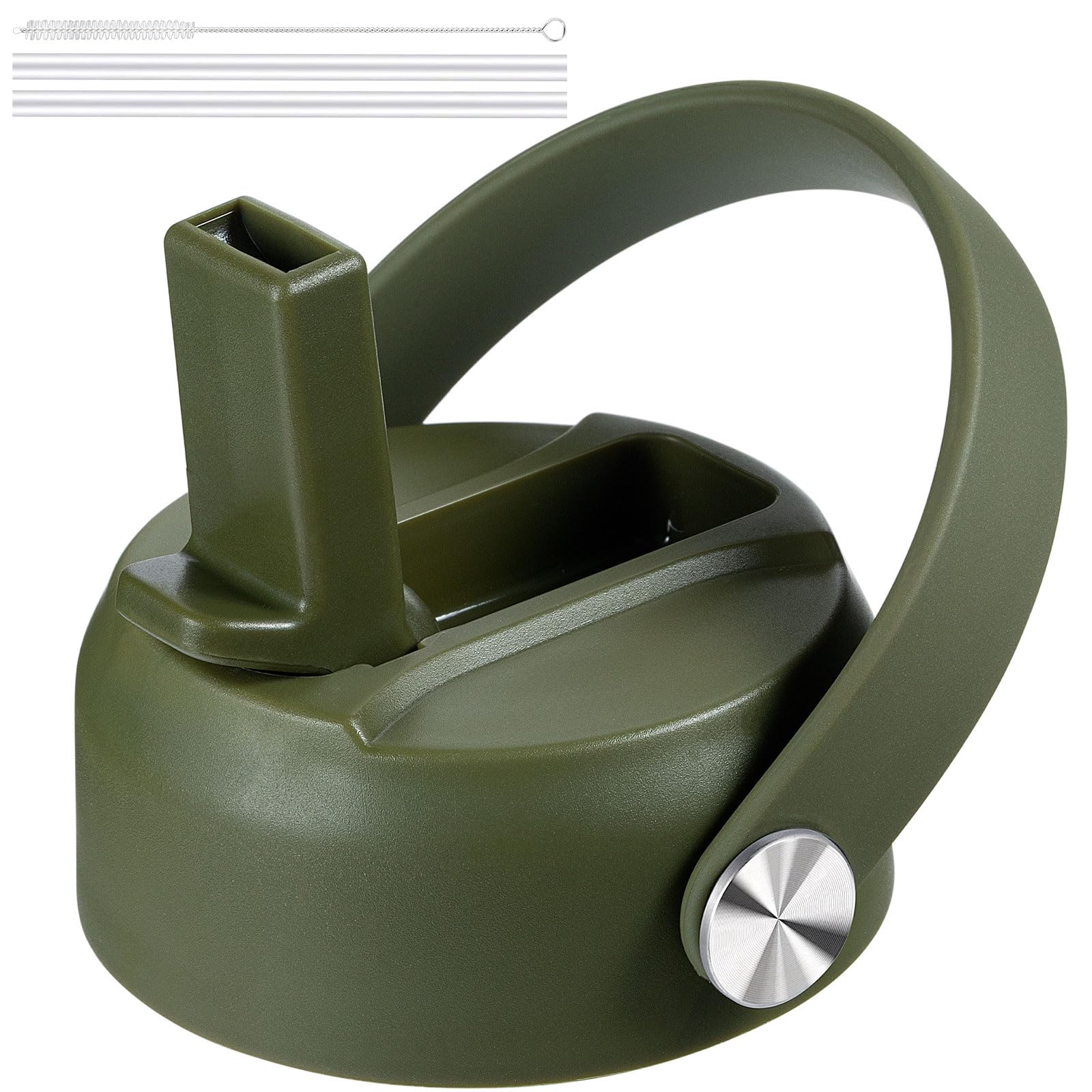 Photo 1 of Straw Lid for Hydro Flask Wide Mouth, Lids with Straw for Hydroflask 12 16 18 20 32 40 oz Wide Mouth,Replacement Straw Cap for Hydroflask,Top Sport Bottle Accessories, OliveGreen