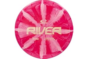 LATITUDE 64° GOLF DISCS Latitude 64 Retro Burst River Distance Driver Disc Golf, Beginner Outdoor Maximum Range Frisbee, 170g+, Stamp Color and Burst Pattern Will Vary, Red