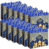 CMSSHUAI 12 Pcs Eid Mubarak Gift Bags with Handles 12.8 x 10.4 x 4.4 Inch Large Ramadan Tote Bags Eid Mubarak Paper Treat Goodie for Gifts Wrapping Ramadan Party Supplies