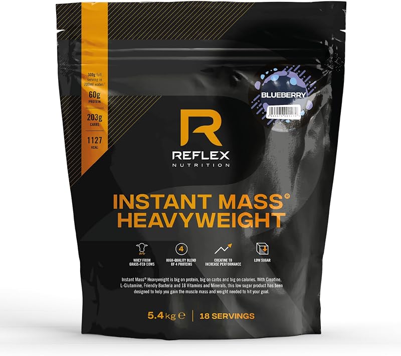 Reflex Instant Mass Heavyweight Mass Gainer 5.4 kg Blueberry 1000 Kcal