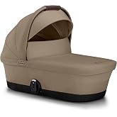 Cybex Gazelle S Cot Baby &amp; Newborn Carrycot - Lightweight - Almond Beige | Baby Carrycot Attachment for Gazelle S &amp; eGazelle Strollers, Newborn Cot with Travel Canopy &amp; Carry Handle, Cozy &amp; Spacious