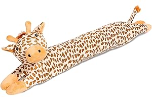 SANFERGE 36 Inch 3LB Heavy Duty Under Door Draft Stopper, Decorative Soundproof Door Draft Blocker, Energy Saving Draft Guard, Giraffe Yellow