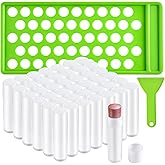 Supkiir Lip Balm Crafting Kits, 100Pcs 5.5ml Empty Lip Balm Tubes Bulk, PP Lip Balm Container with Filling Tray and Spatula f