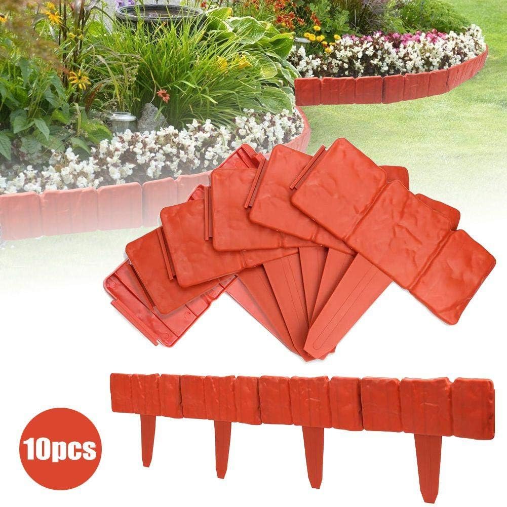 10 PCS Fence Stone Garden Lawn Edging Plant Border Grass Fence
