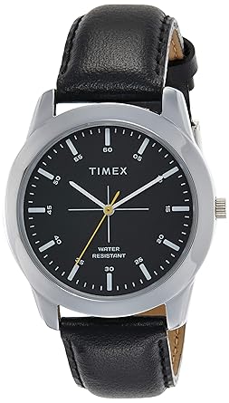 timex analog black dial men's watch