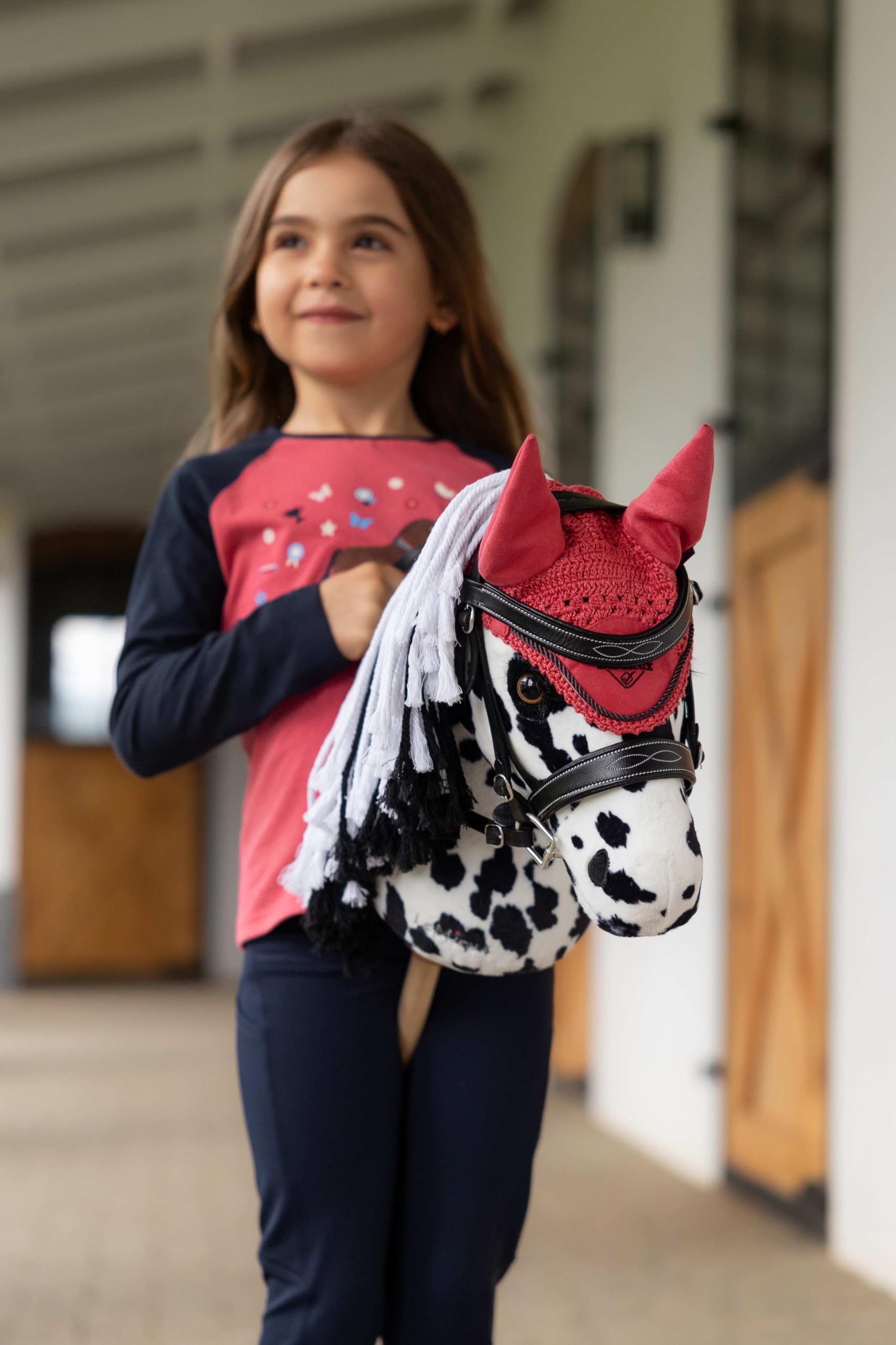 LeMieux Hobby Horse Dakota - Black and White Appaloosa - Realistic Head - Perfect for Kids