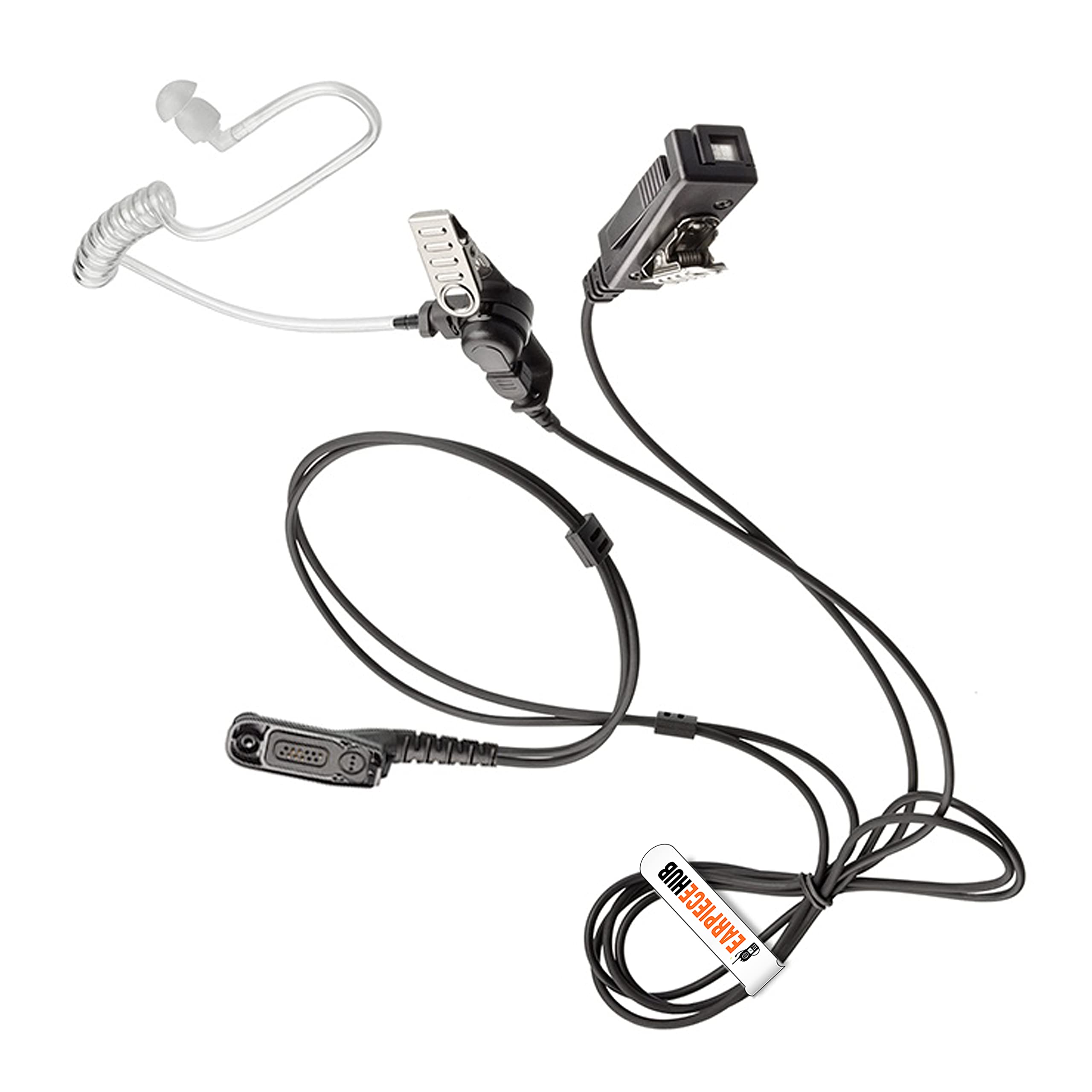 Polycarbonate Covert Acoustic Tube Walkie Talkie Earpiece Headset for Motorola Multi Pin Radio DP3400, DP3401, DP3600, DP3601, DP4400, DP4401, DP4600, DP4601, DP4800, DP4801