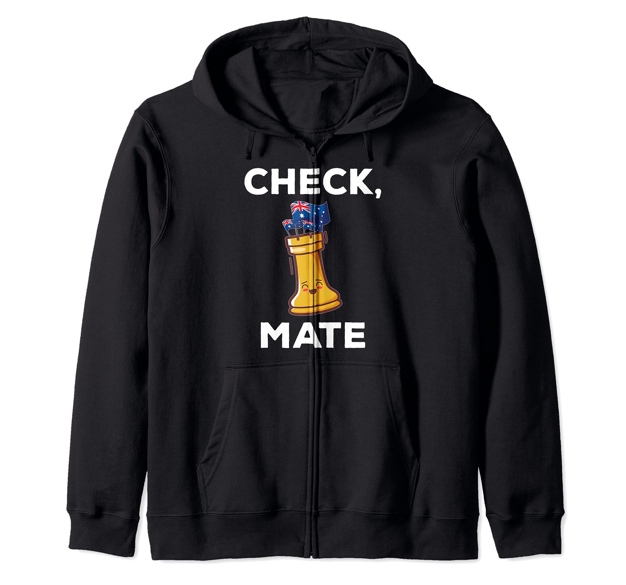 Kawaii cute chess pieces design for chess players Quote Pun Zip Hoodie