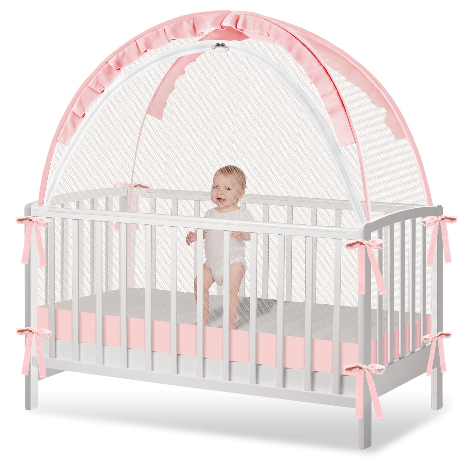 Crib Tent - Crib Net to Keep Baby in, Stop Baby from Climbing Out of