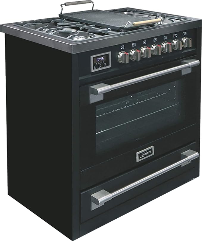 Kaiser HGE 93505 S Gas Elektro Standherd 90cm/ Range Cooker/ 115L / Herd mit Gas Kochfeld/ 4,5 Kw WOK/Elektro Backofen /8 Fun
