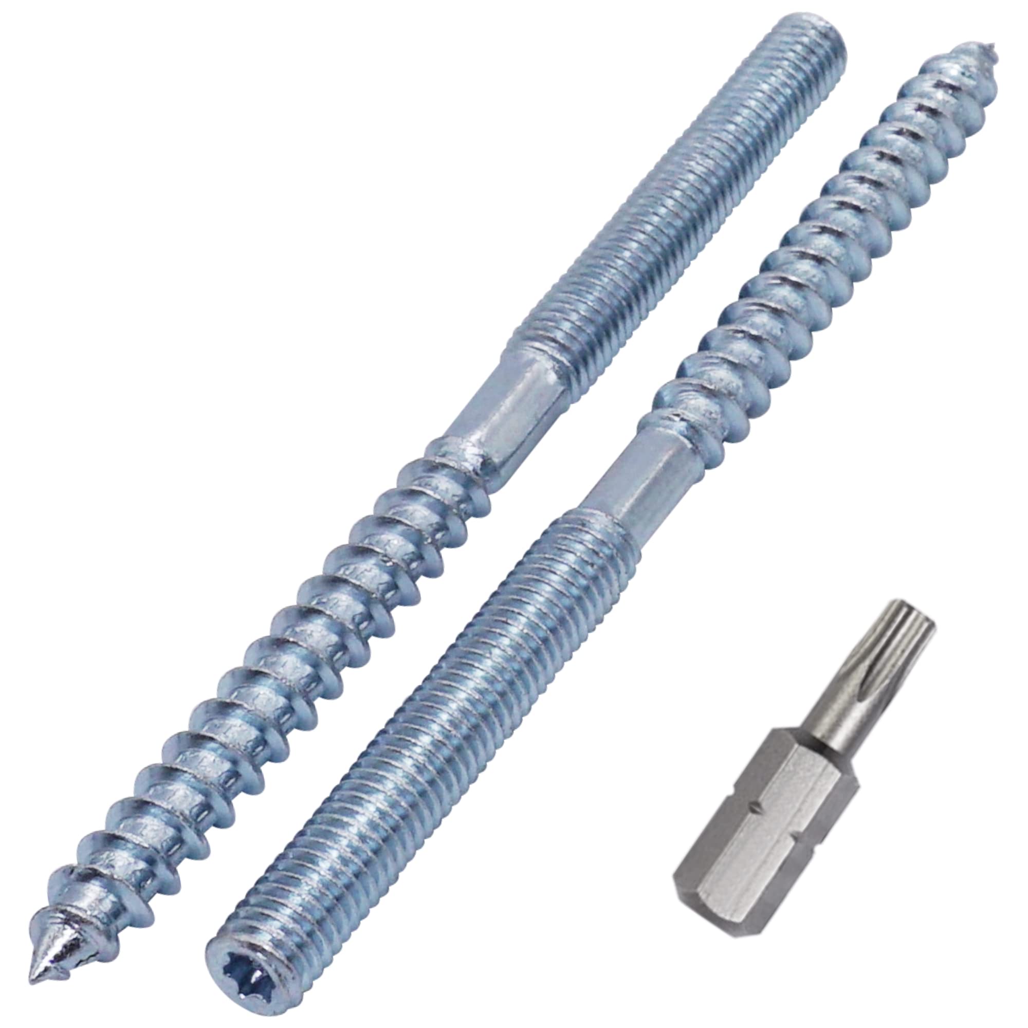 SKIR'CO (4 pcs) Hanger Bolts M8 x 120 mm, Double Ended Thread Dowel Screws, Double Headed Bolts